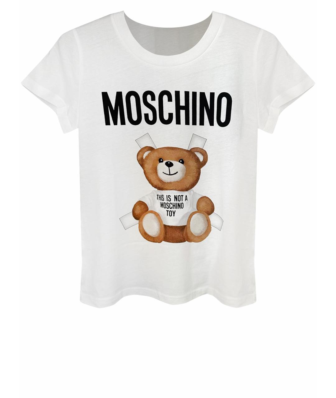 MOSCHINO Белая хлопковая футболка, фото 1