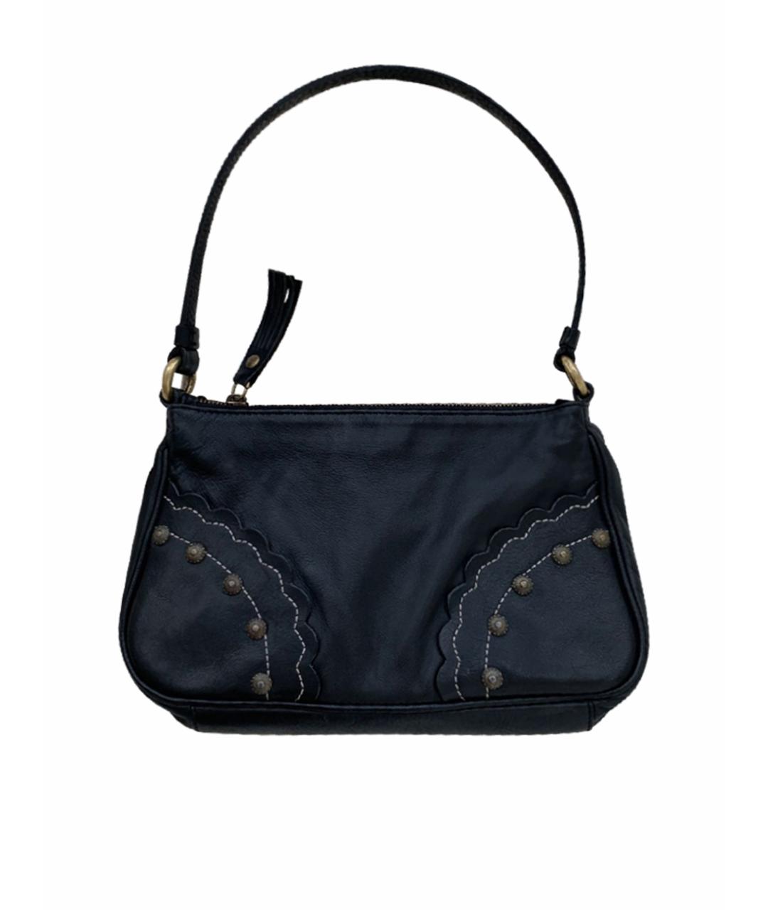 MOSCHINO VINTAGE Черная кожаная сумка с короткими ручками, фото 1