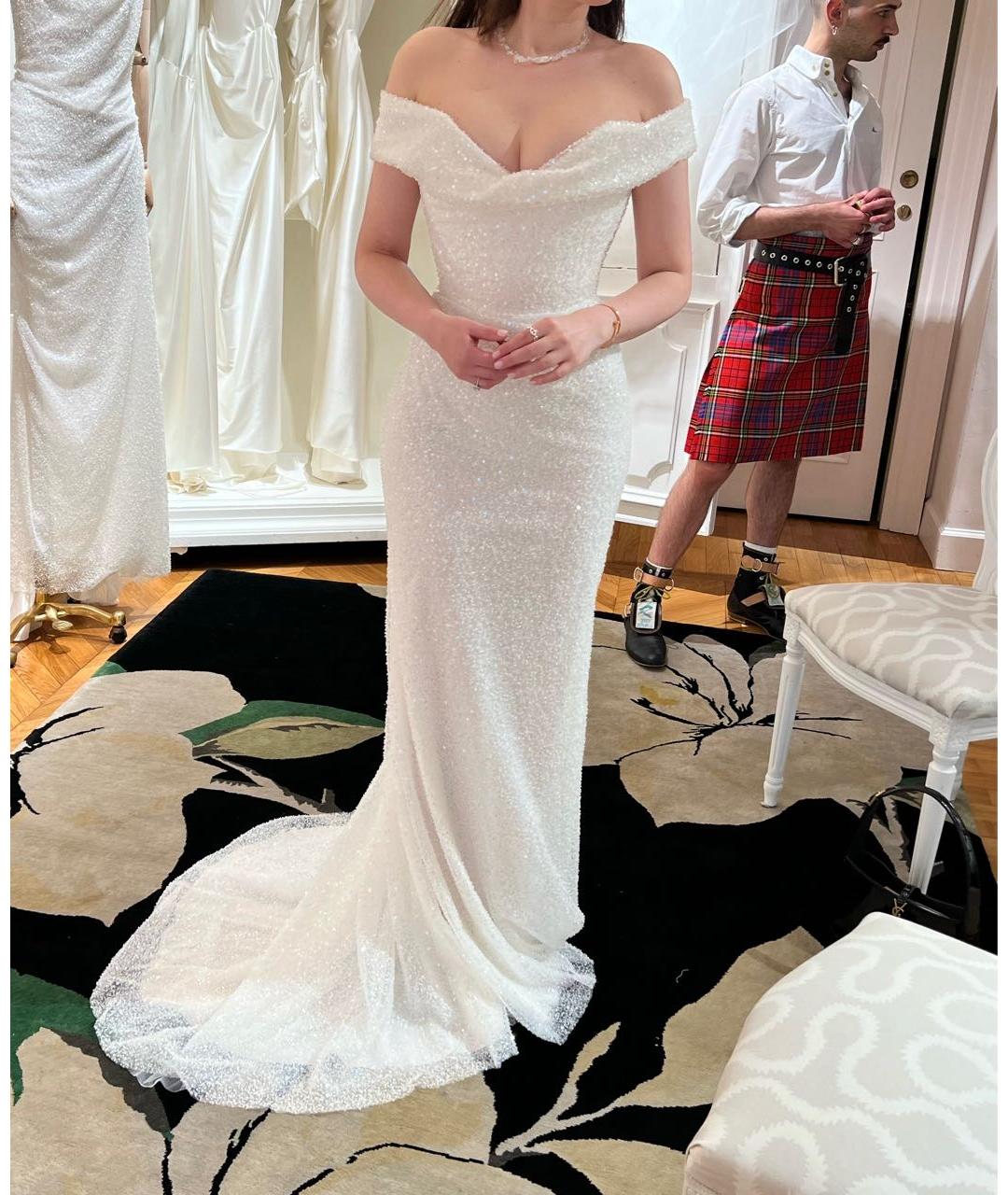 VIVIENNE WESTWOOD Белое шелковое свадебное платье, фото 2