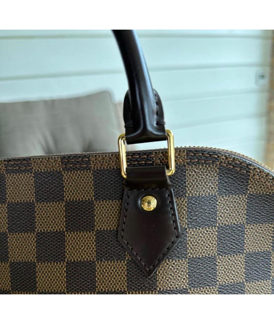 LOUIS VUITTON Коричневая кожаная сумка с короткими ручками, фото 5