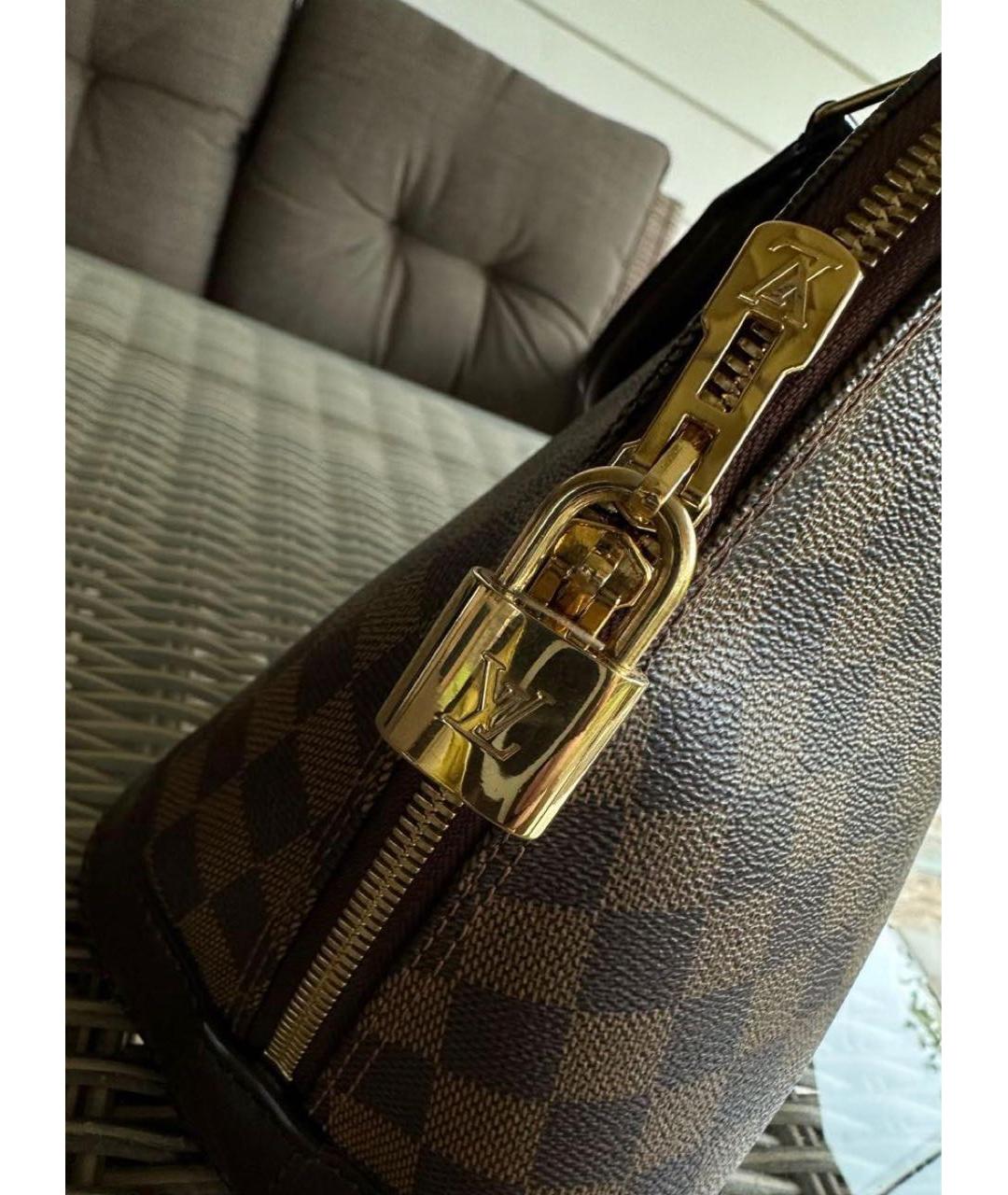 LOUIS VUITTON Коричневая кожаная сумка с короткими ручками, фото 6