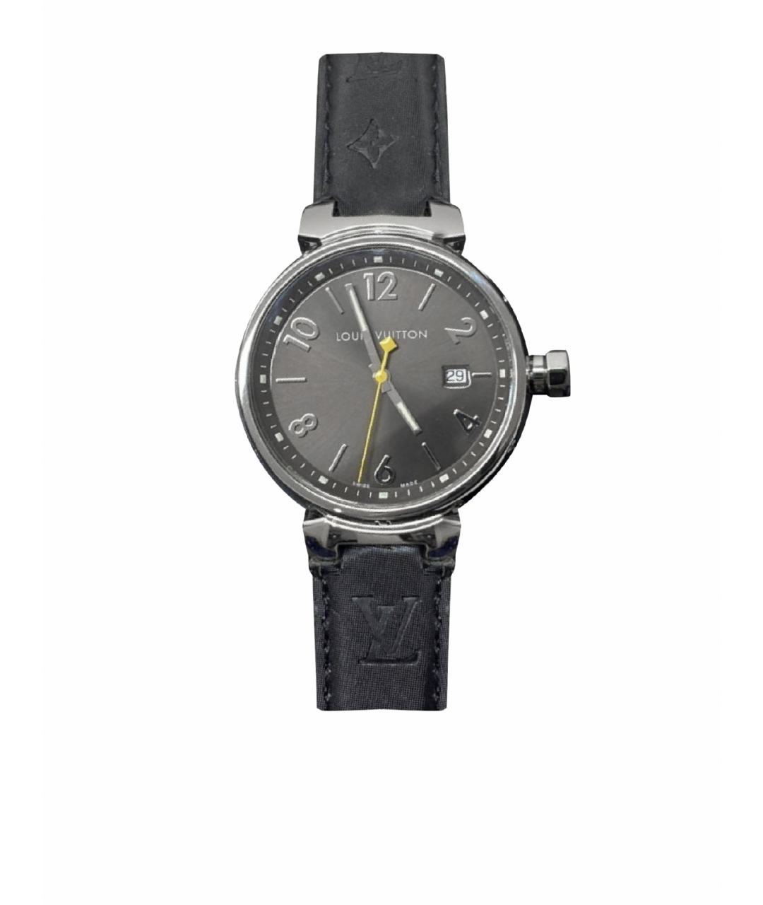LOUIS VUITTON Черные металлические часы, фото 1
