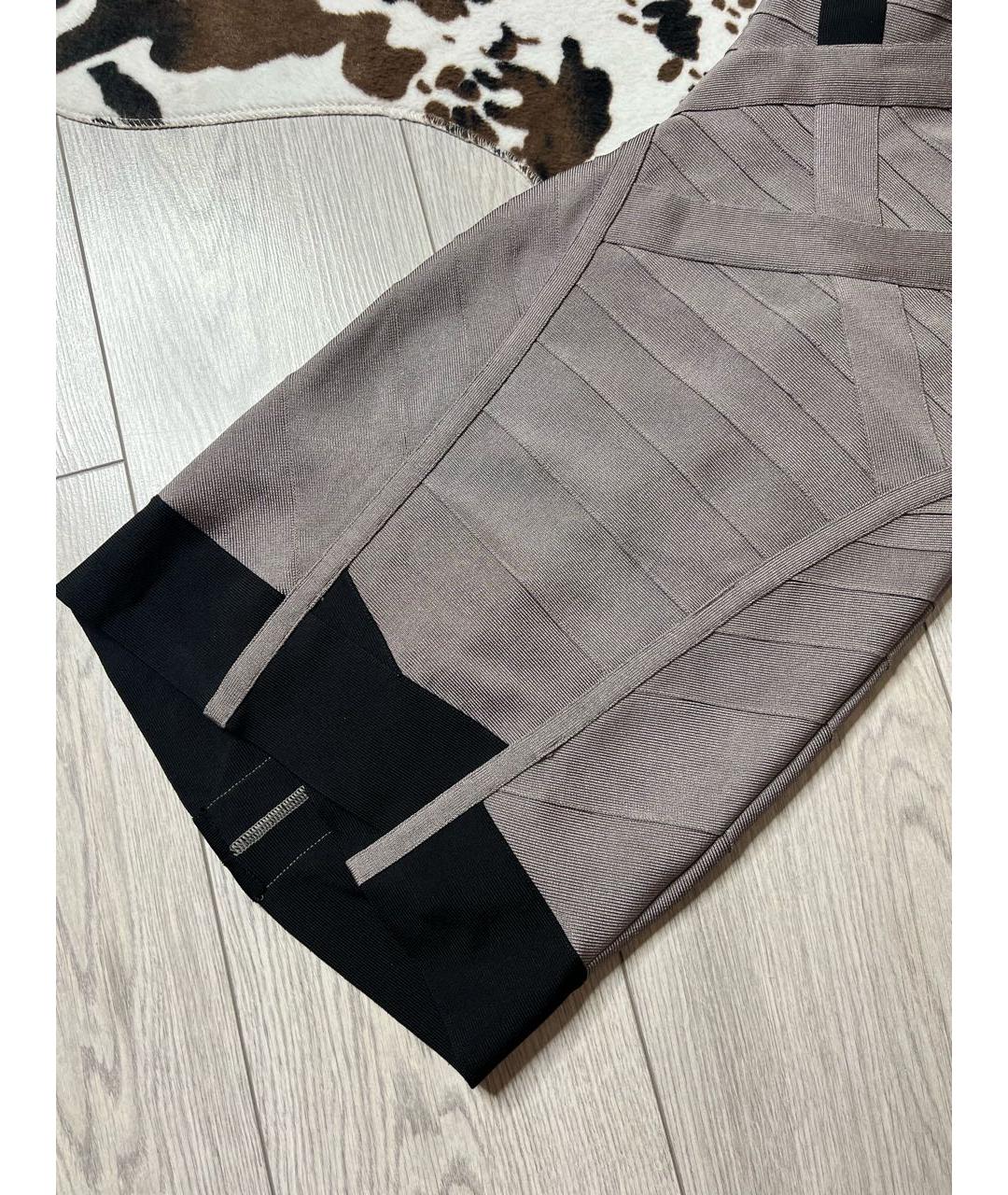 HERVE LEGER Серое полиэстеровое вечернее платье, фото 4