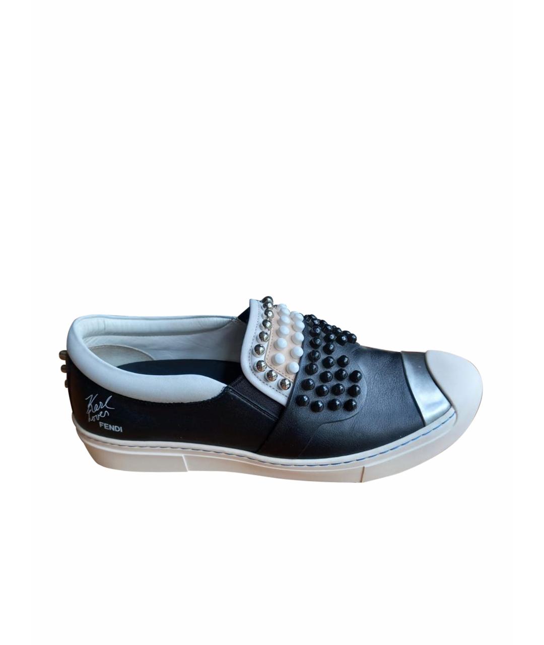 FENDI Кожаные слипоны, фото 1