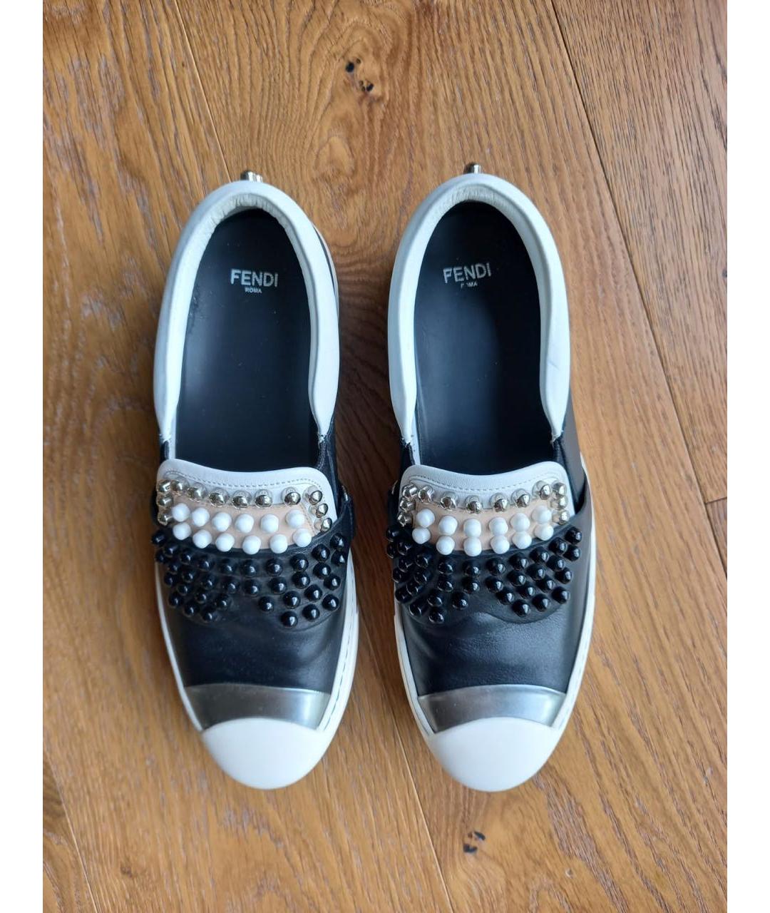 FENDI Кожаные слипоны, фото 7