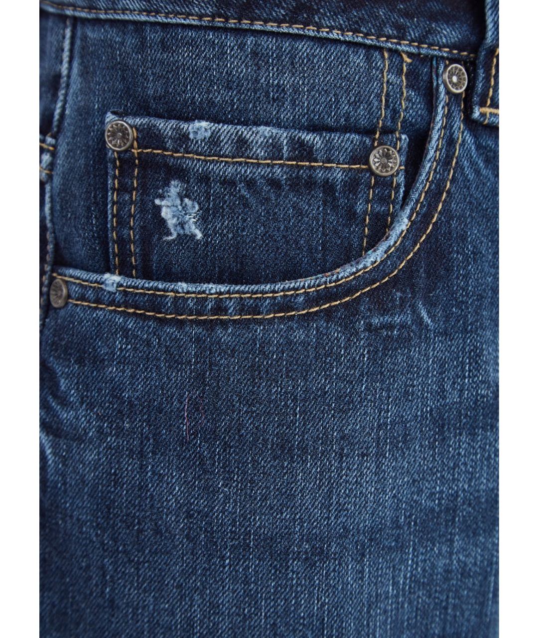 ETRO Синие хлопковые прямые джинсы, фото 4