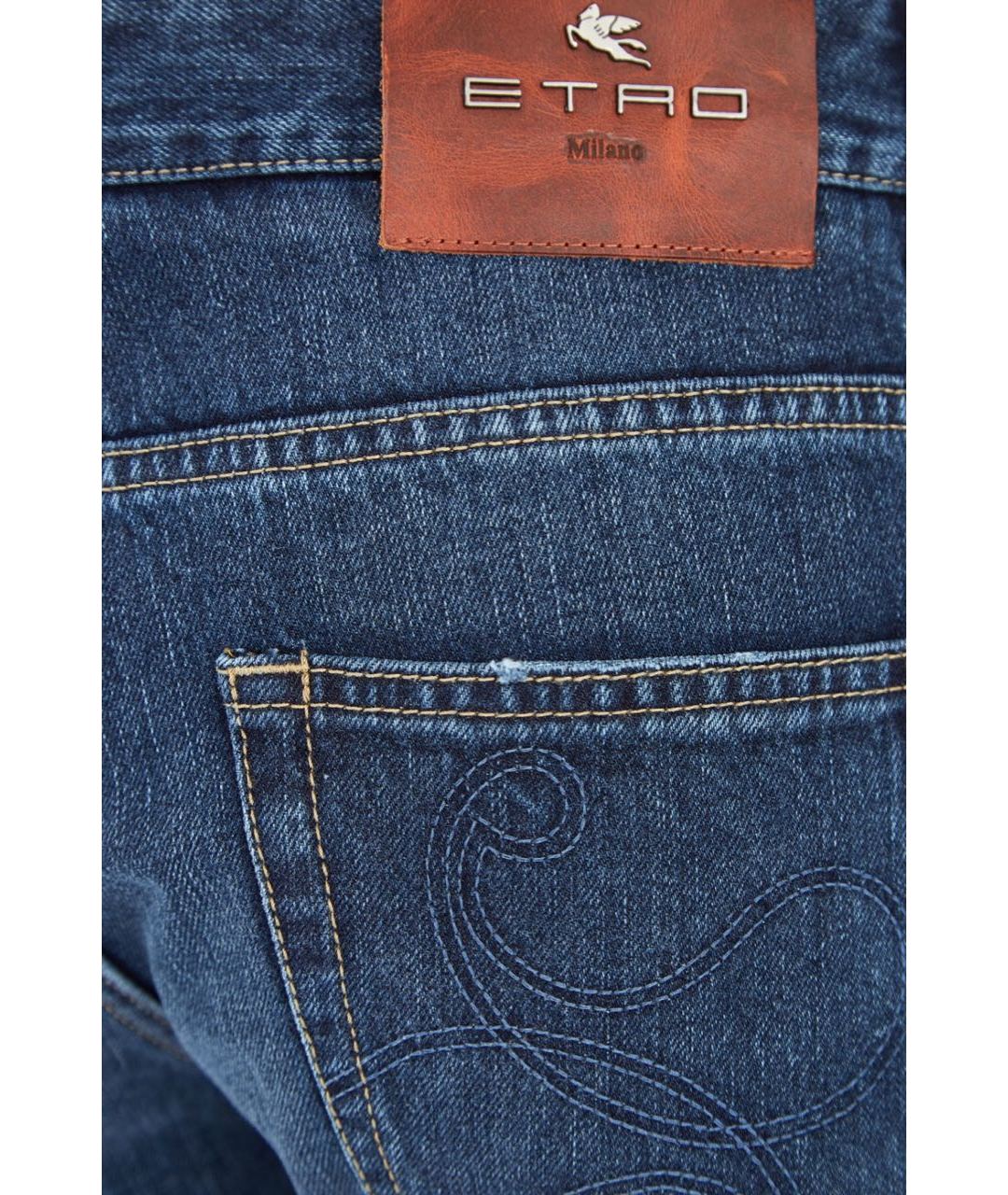 ETRO Синие хлопковые прямые джинсы, фото 5