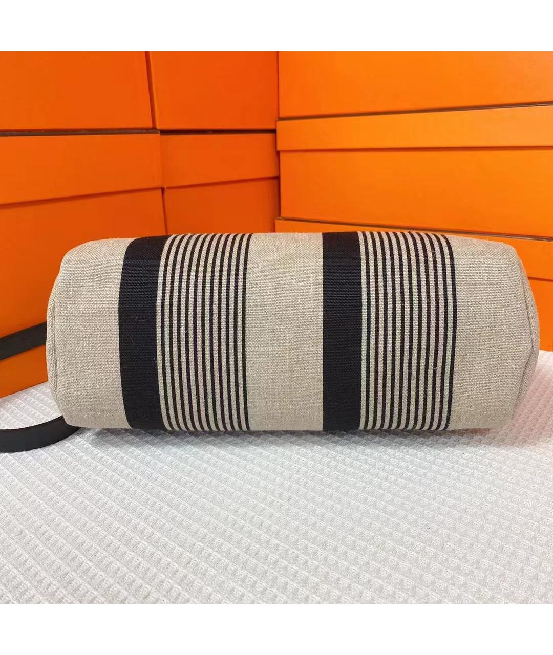 HERMES Серая льняная сумка через плечо, фото 3