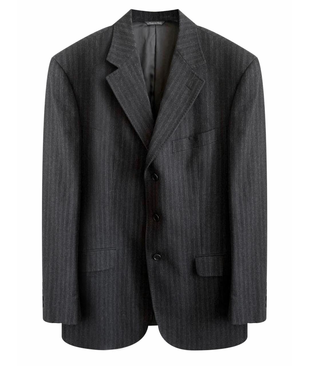 ALEXANDER MCQUEEN Антрацитовый шерстяной пиджак, фото 1