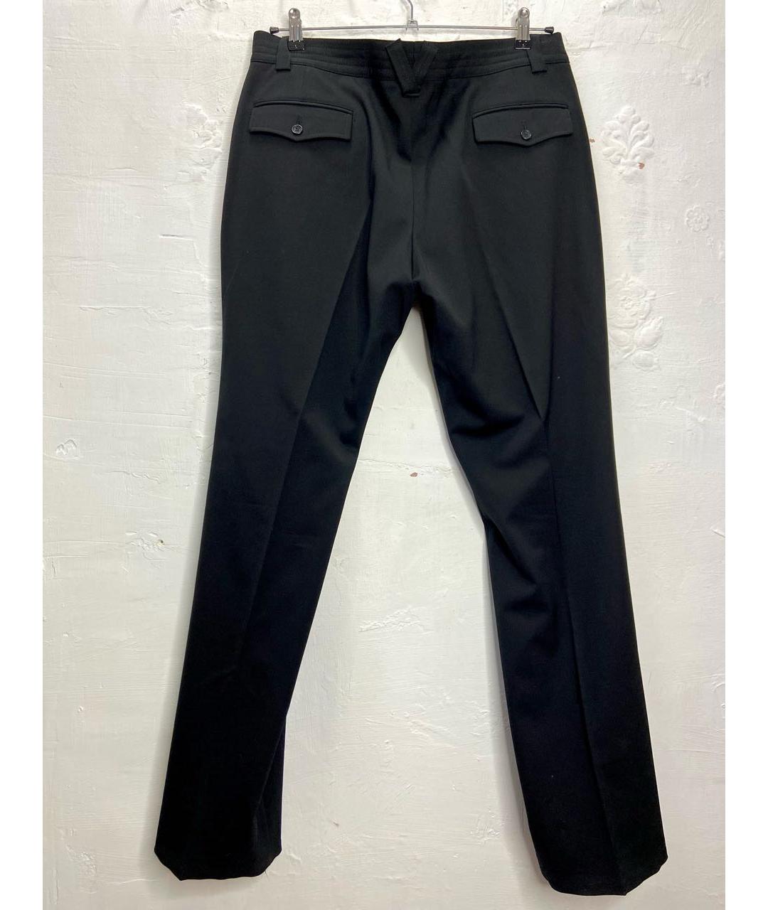VERSACE COLLECTION Черные шерстяные повседневные брюки, фото 2