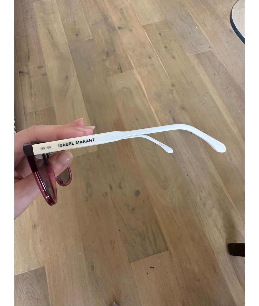 ISABEL MARANT Бордовые пластиковые солнцезащитные очки, фото 2