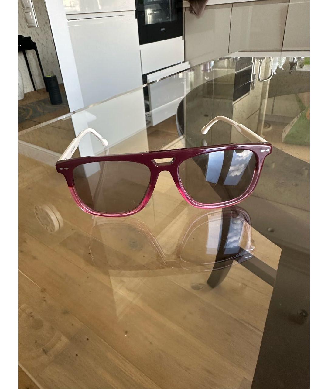 ISABEL MARANT Бордовые пластиковые солнцезащитные очки, фото 3
