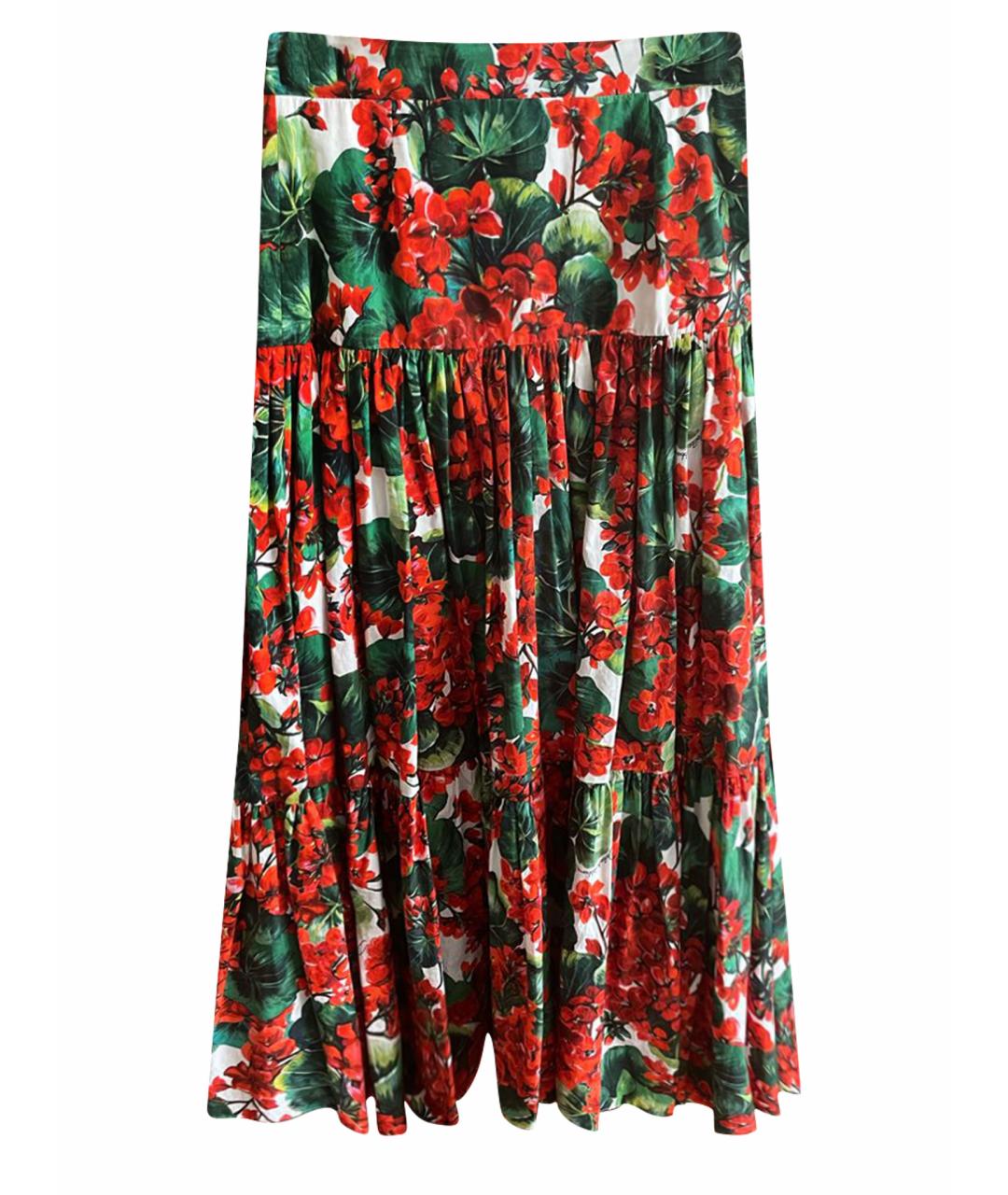 DOLCE&GABBANA Красная хлопковая юбка, фото 1