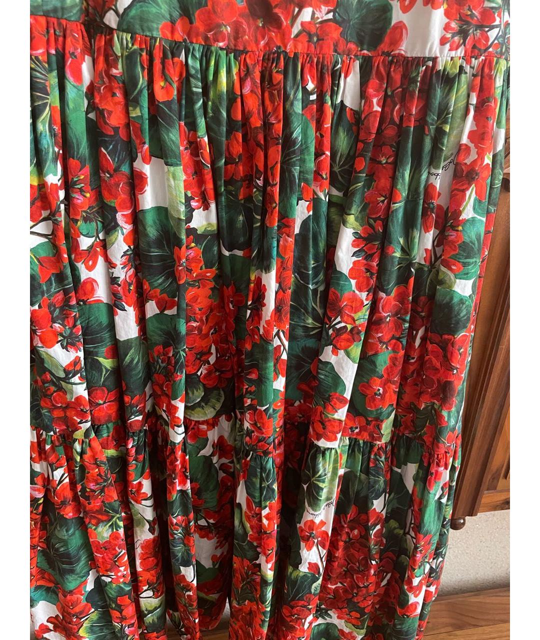 DOLCE&GABBANA Красная хлопковая юбка, фото 4