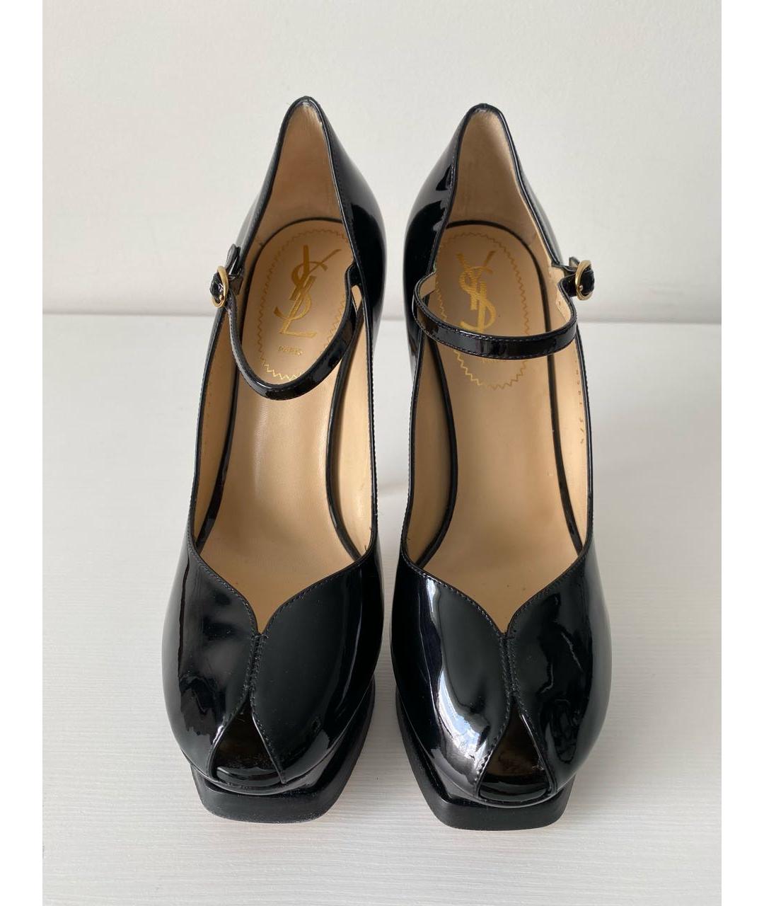 YVES SAINT LAURENT VINTAGE Черные туфли из лакированной кожи, фото 2