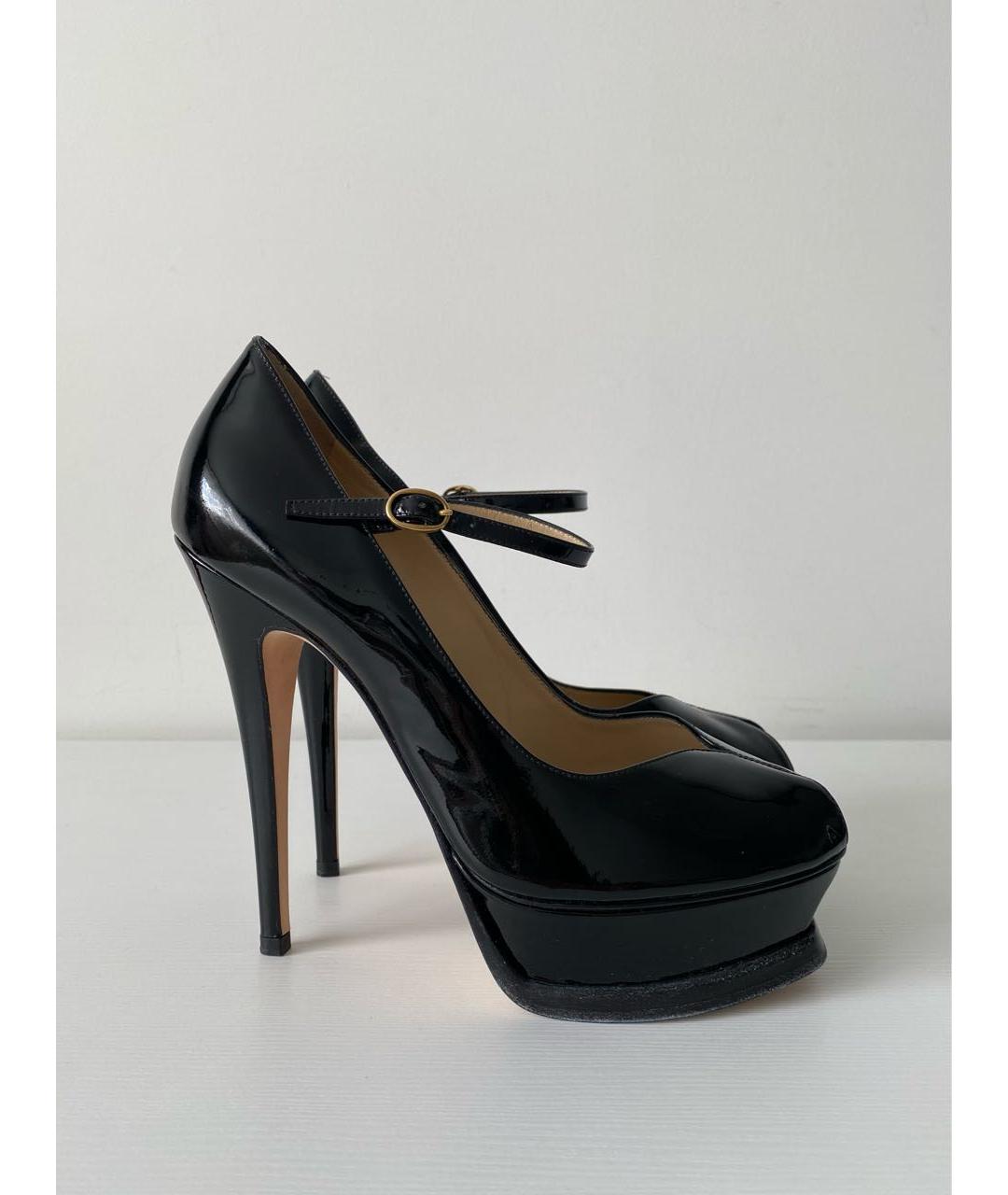 YVES SAINT LAURENT VINTAGE Черные туфли из лакированной кожи, фото 8