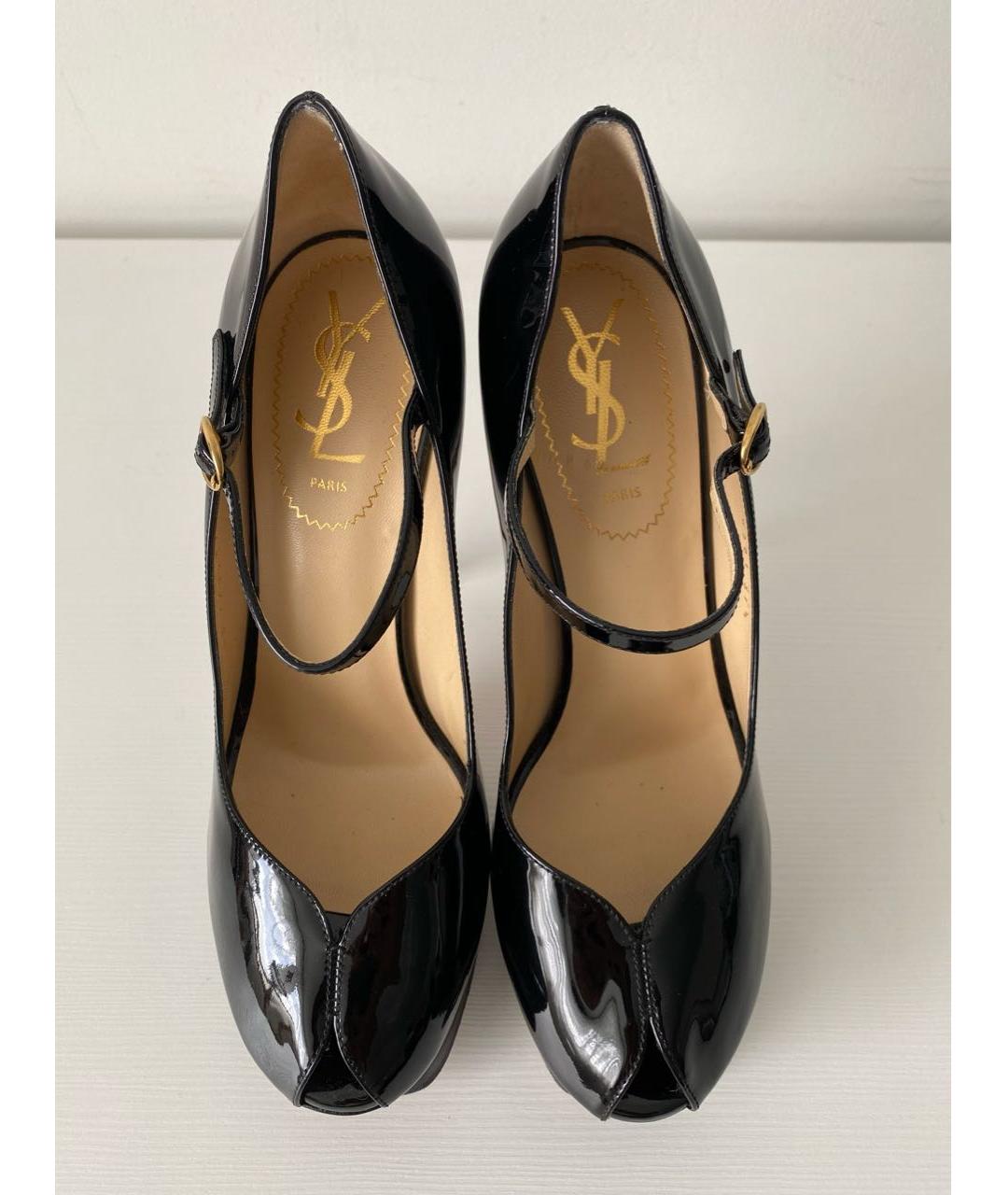 YVES SAINT LAURENT VINTAGE Черные туфли из лакированной кожи, фото 7