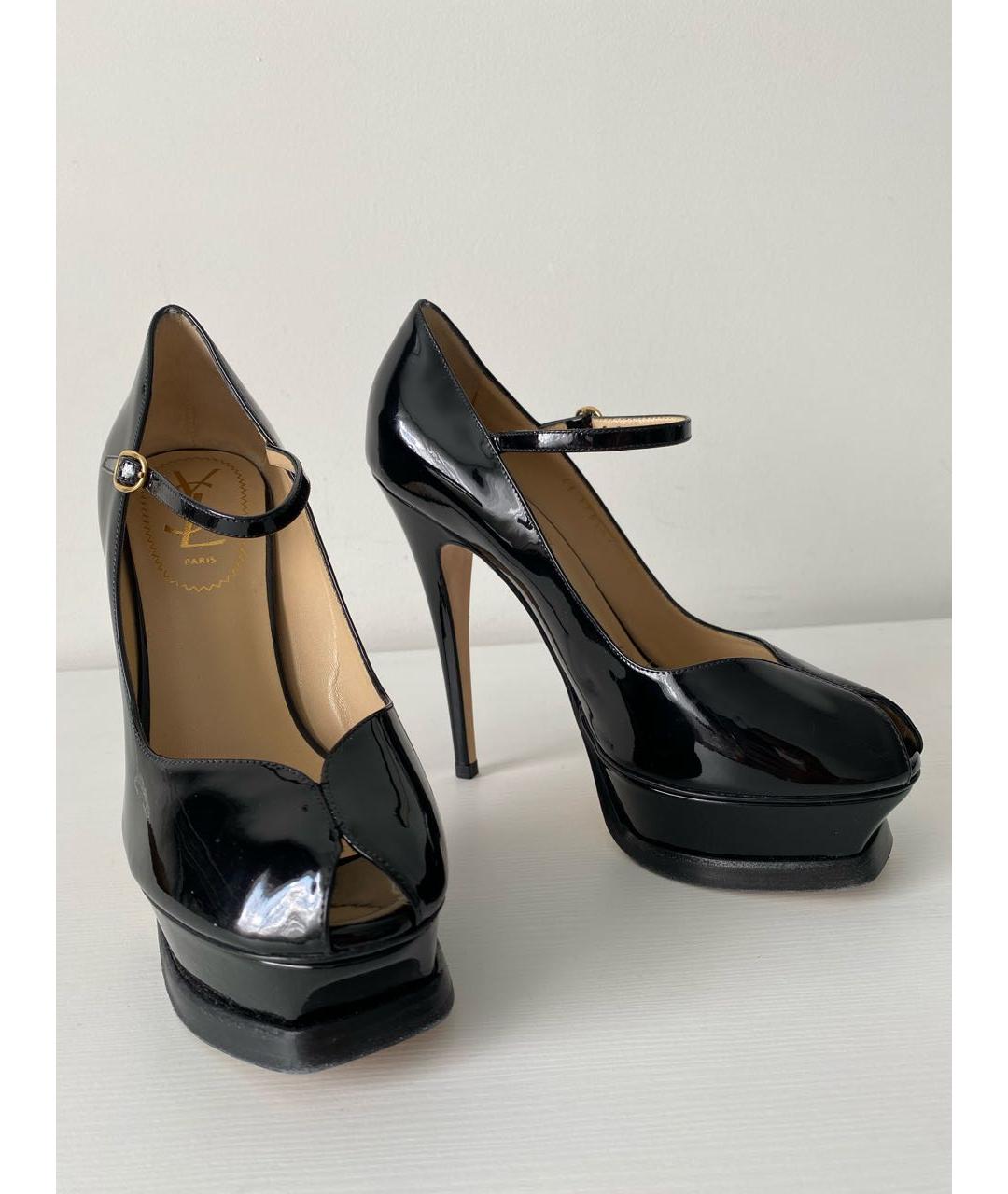 YVES SAINT LAURENT VINTAGE Черные туфли из лакированной кожи, фото 6