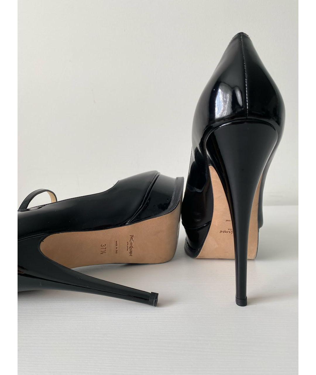 YVES SAINT LAURENT VINTAGE Черные туфли из лакированной кожи, фото 5