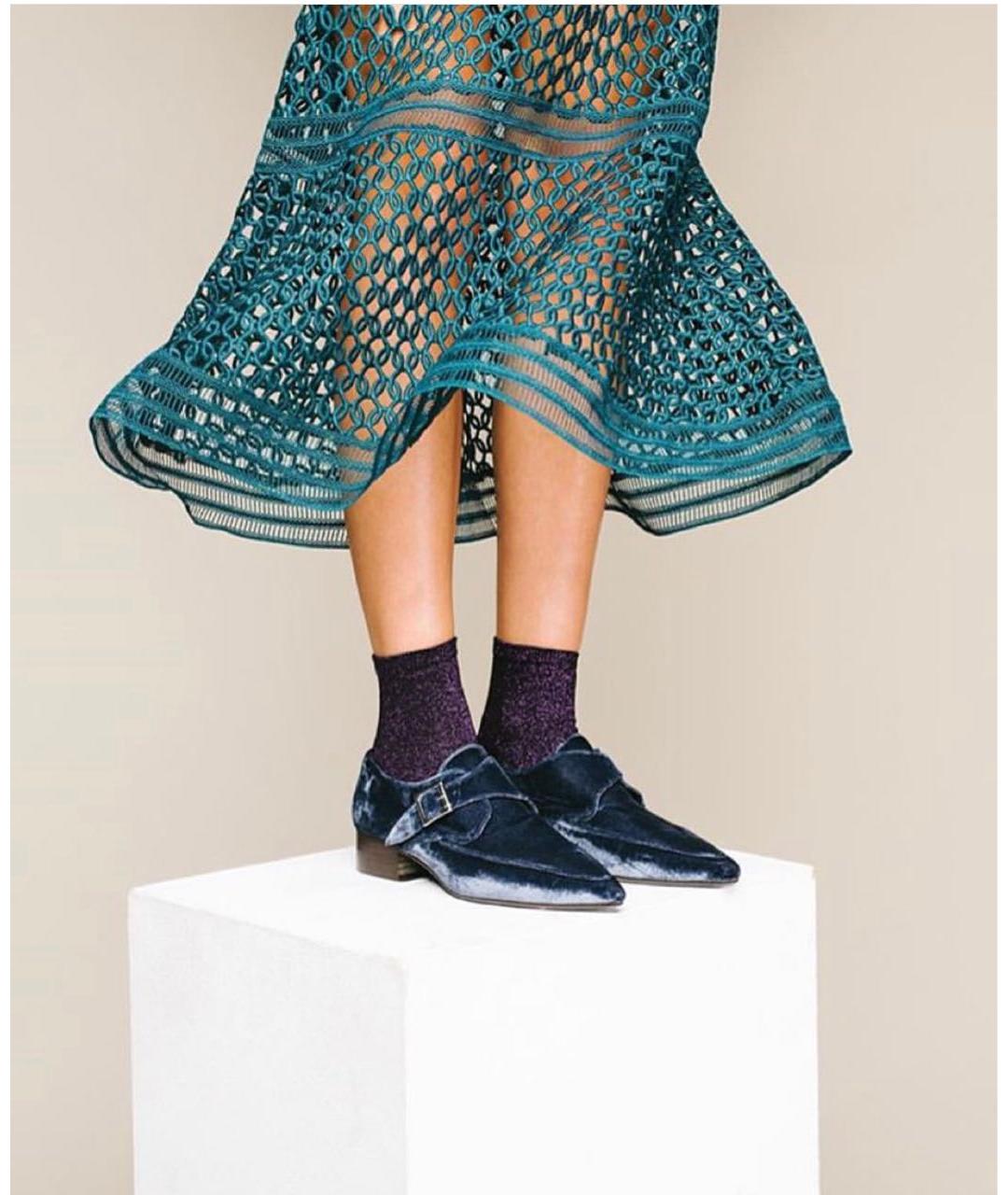 SELF-PORTRAIT Зеленая хлопковая юбка миди, фото 8