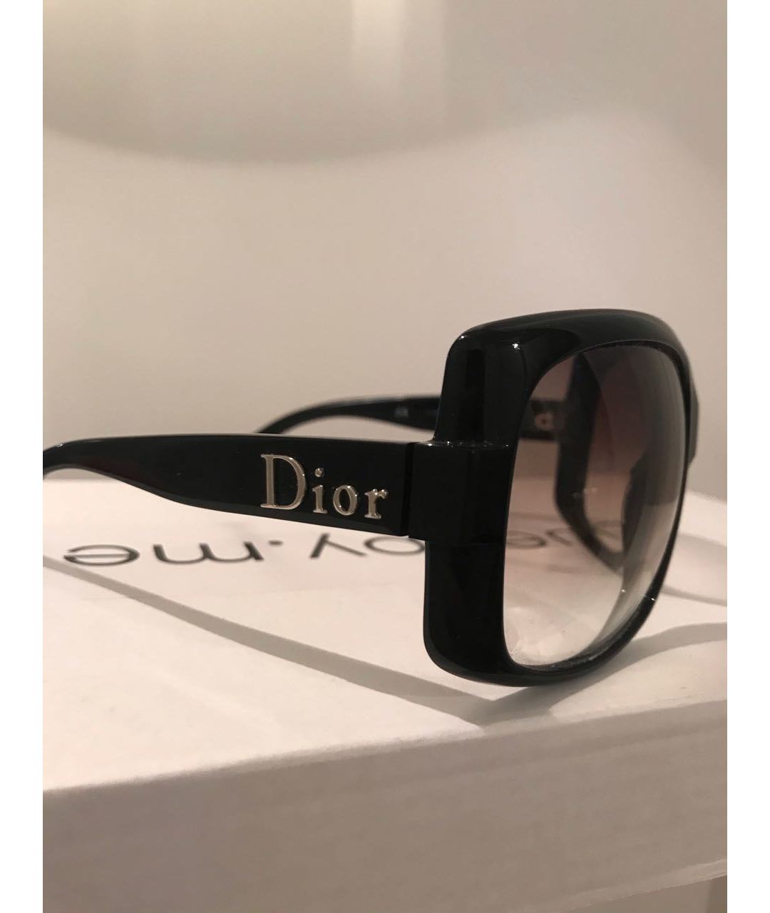 CHRISTIAN DIOR VINTAGE Черные пластиковые солнцезащитные очки, фото 3