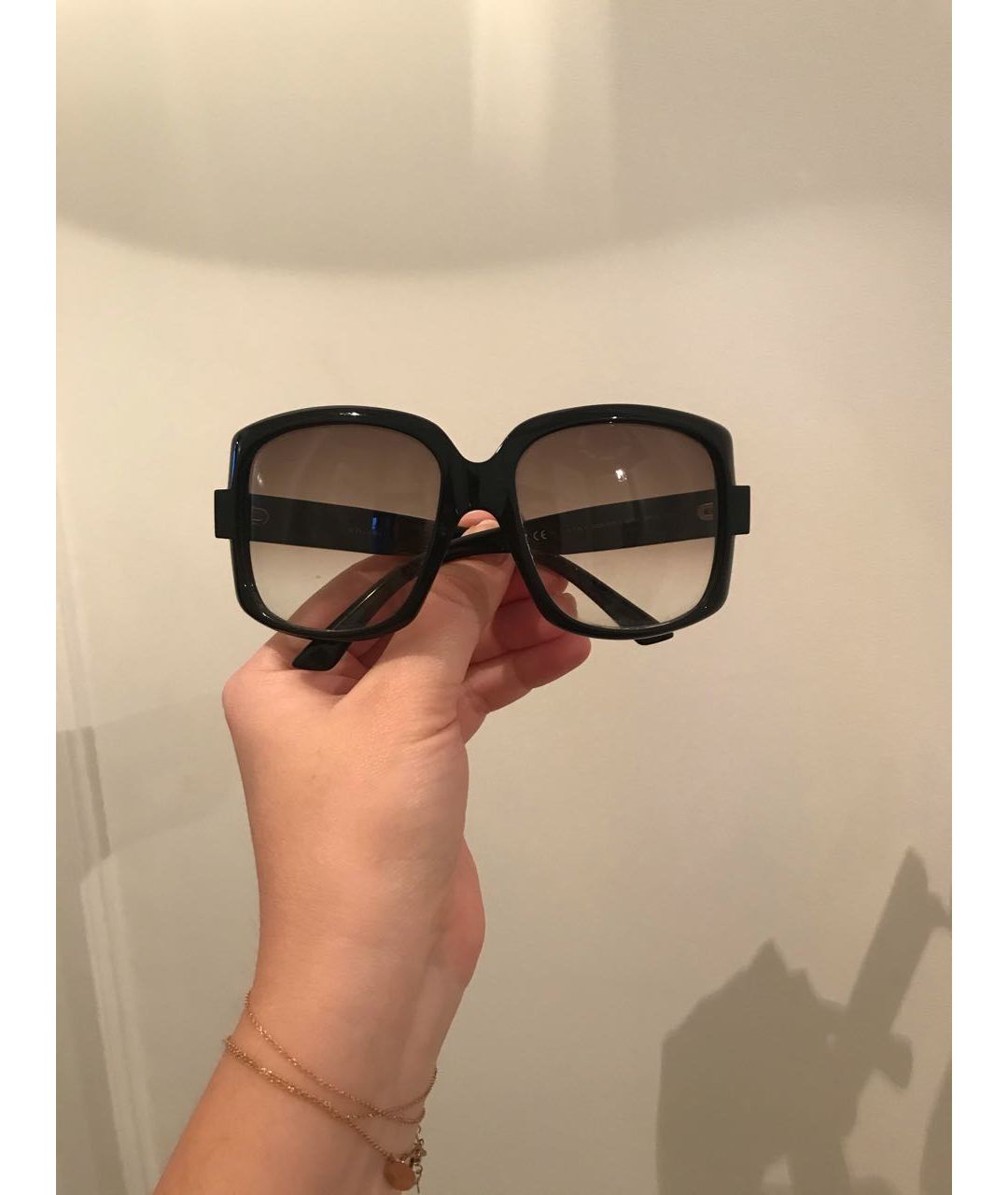 CHRISTIAN DIOR VINTAGE Черные пластиковые солнцезащитные очки, фото 6