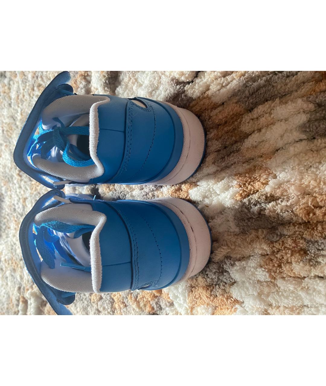 ADIDAS Голубые кожаные низкие кроссовки / кеды, фото 4