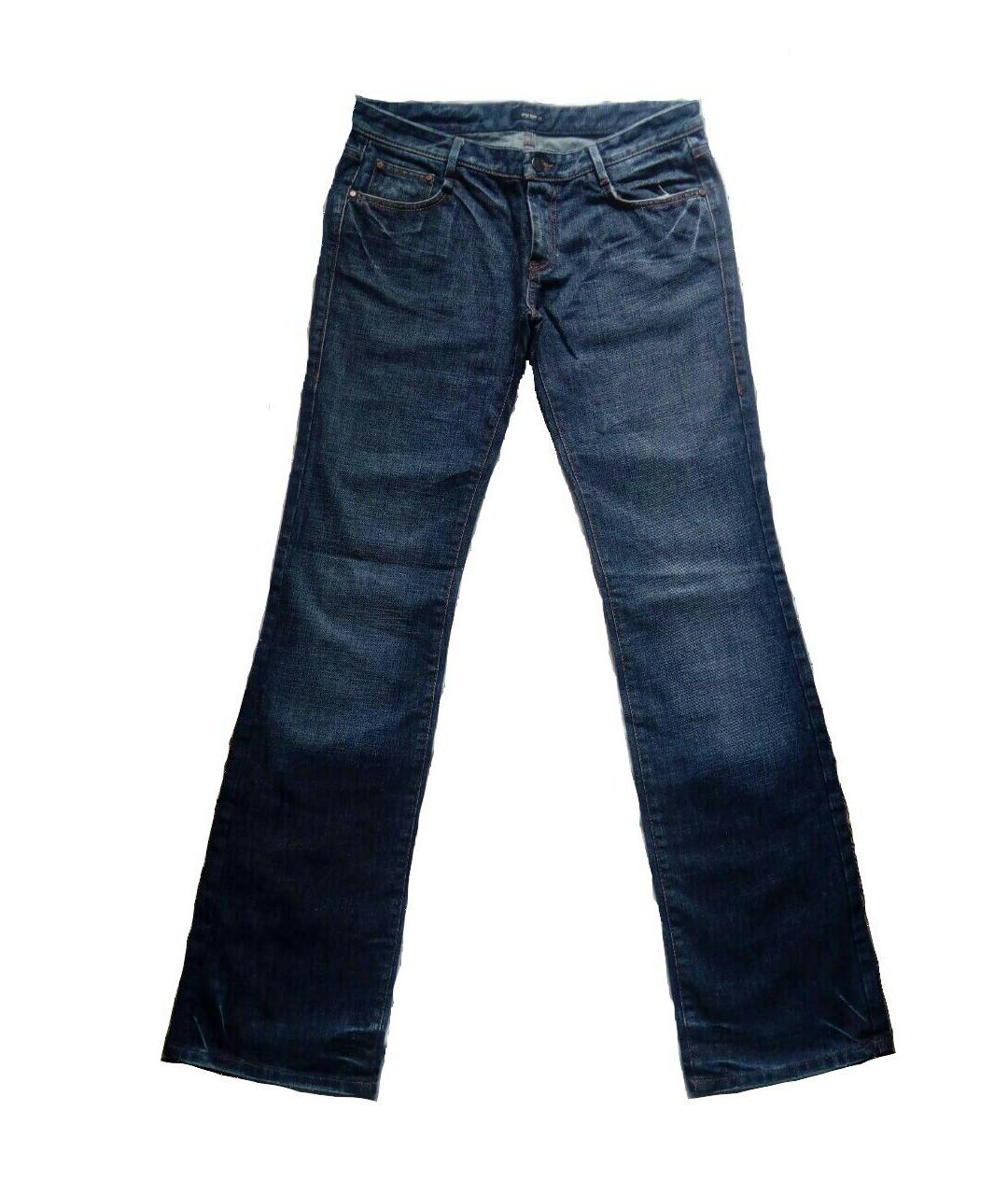 MIU MIU Темно-синие хлопковые джинсы клеш, фото 1