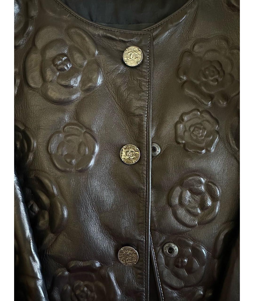 CHANEL Черный кожаный жакет/пиджак, фото 3