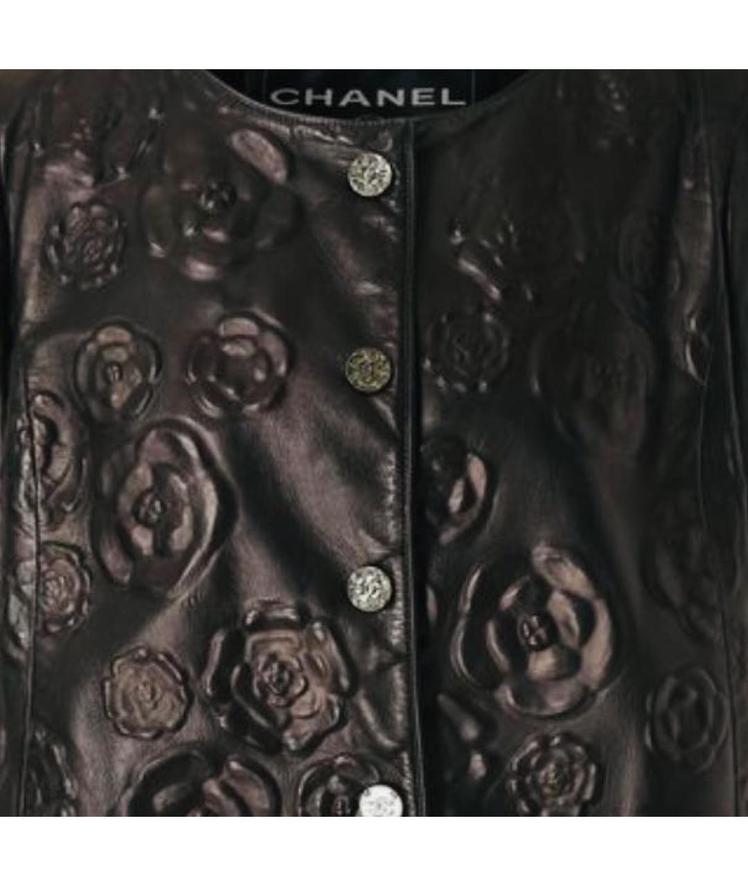 CHANEL Черный кожаный жакет/пиджак, фото 7