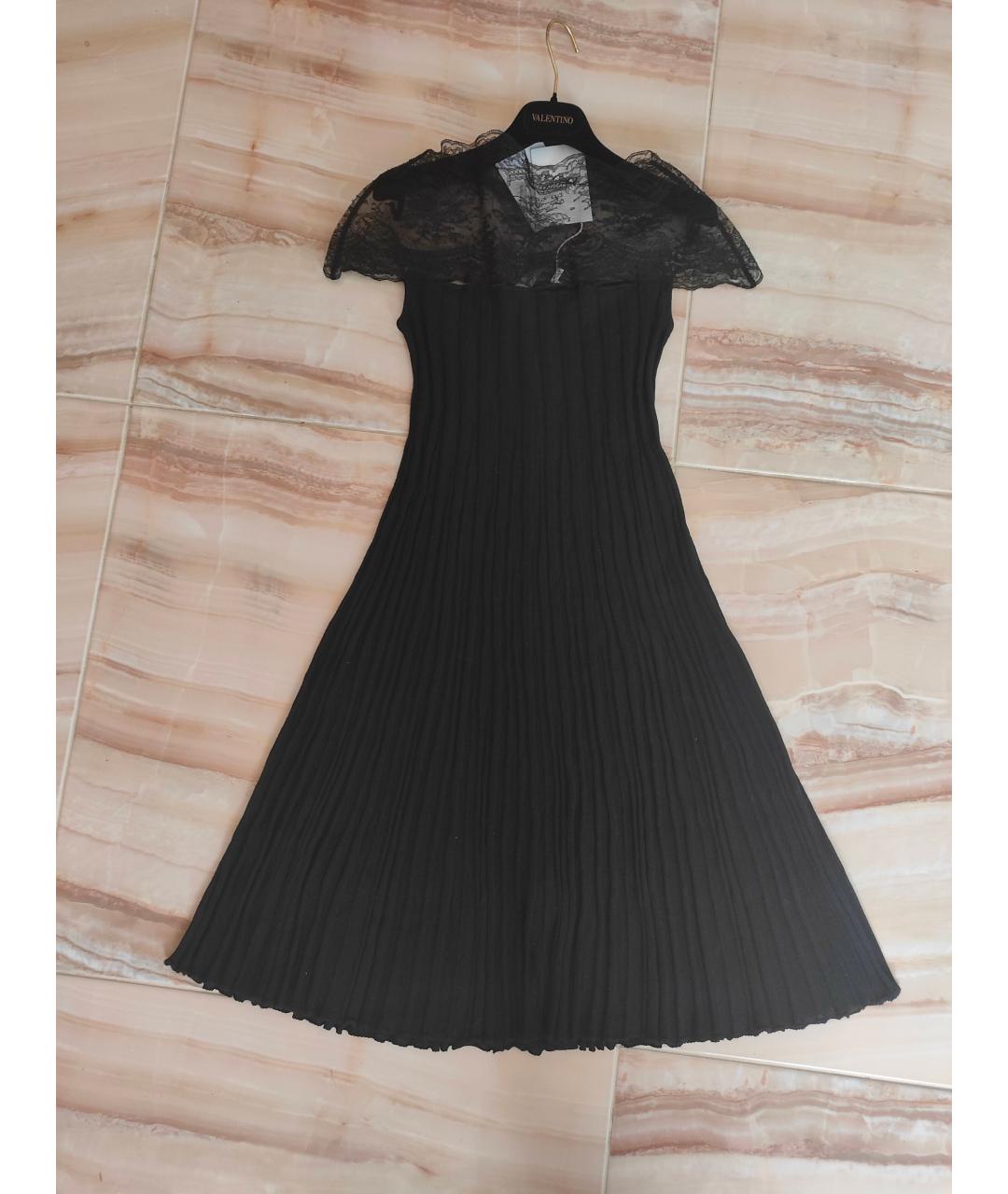 VALENTINO Черное шерстяное повседневное платье, фото 9