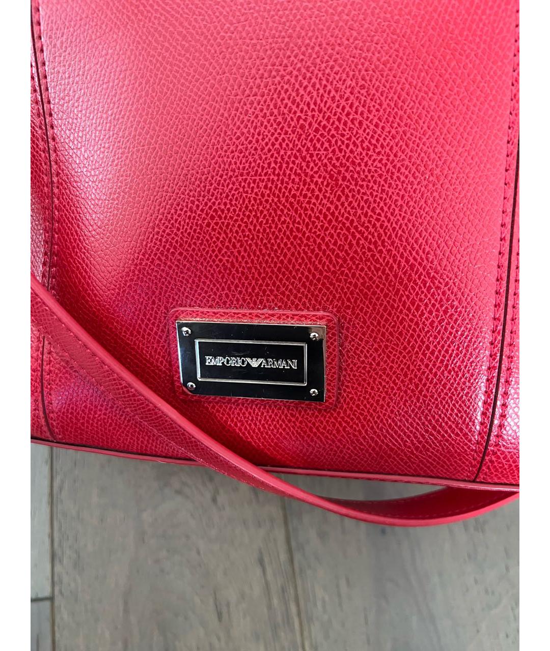 EMPORIO ARMANI Красная сумка тоут из искусственной кожи, фото 2
