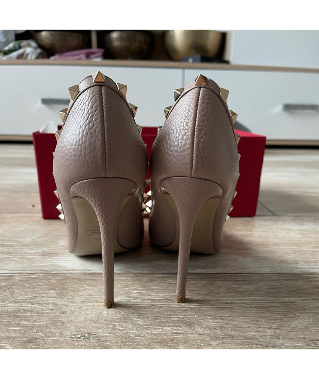 VALENTINO Бежевые кожаные туфли, фото 4