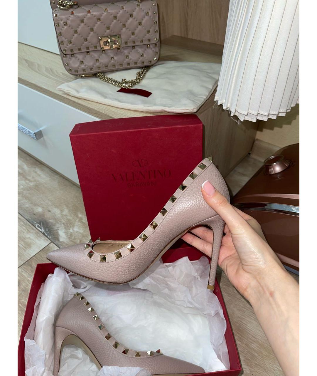 VALENTINO Бежевые кожаные туфли, фото 5