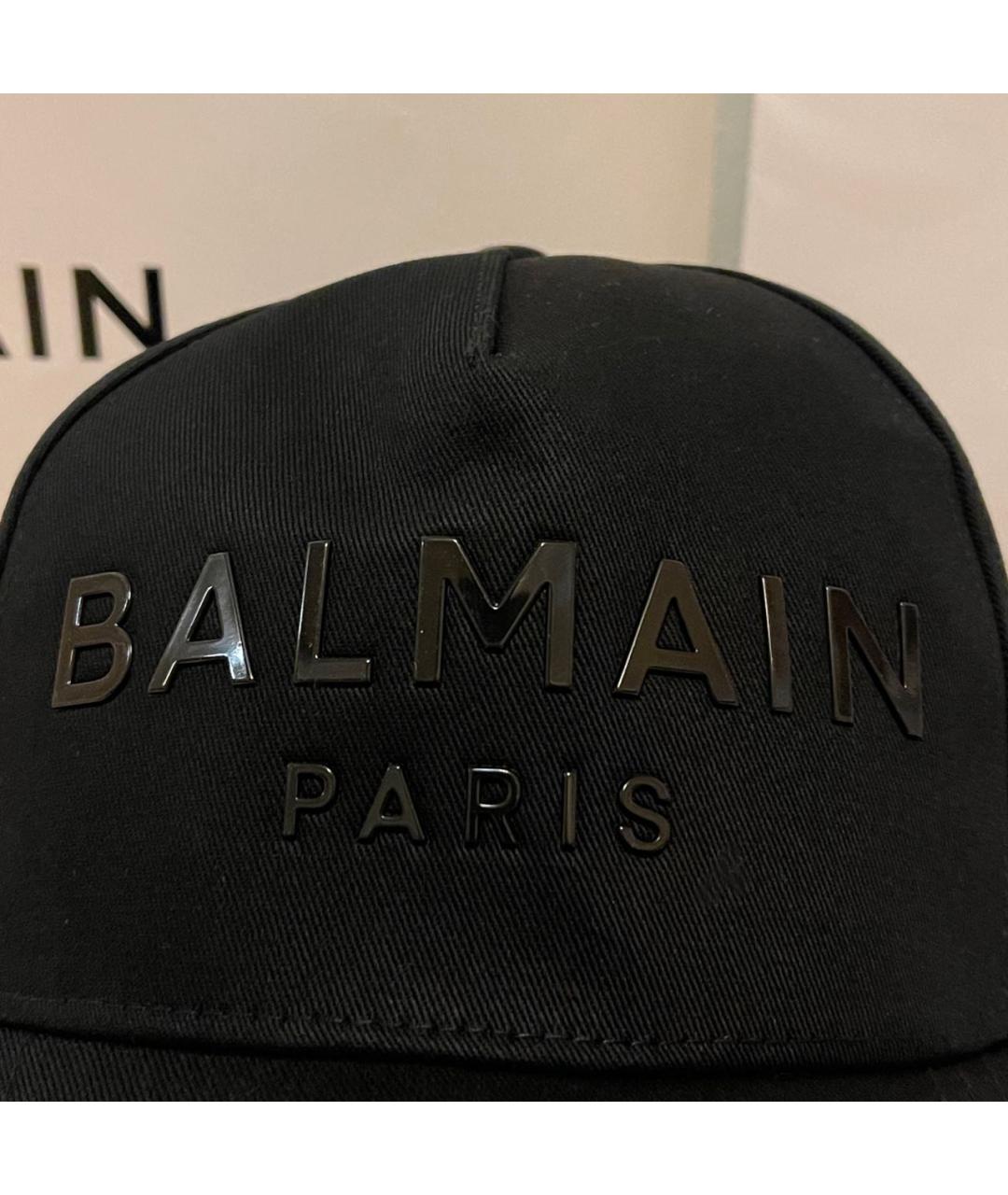 BALMAIN Черная хлопковая кепка, фото 4