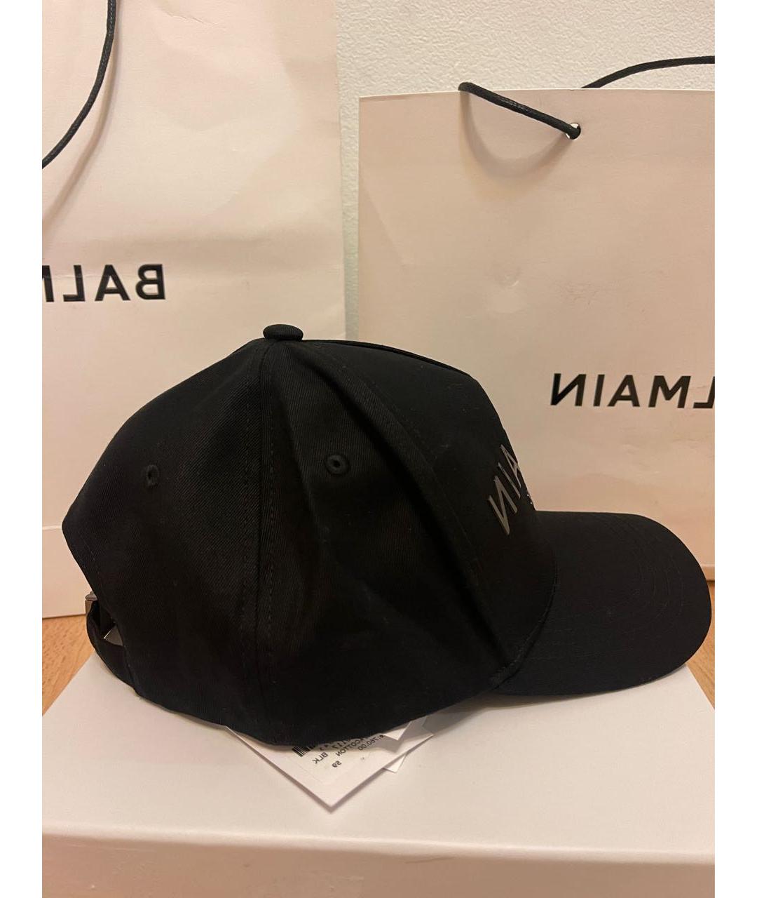 BALMAIN Черная хлопковая кепка, фото 2