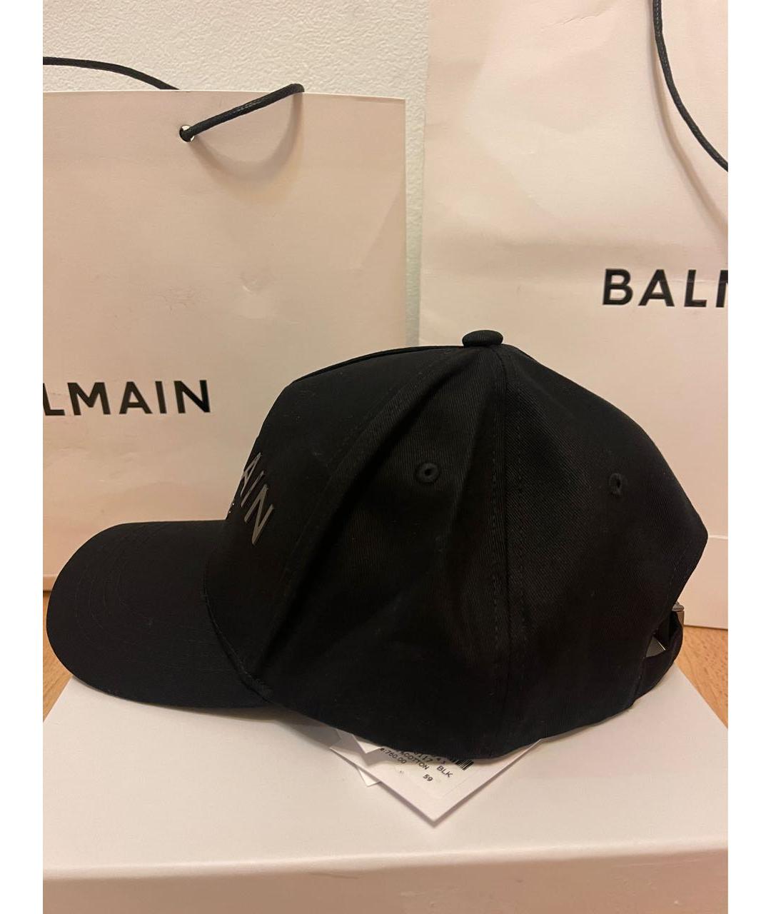 BALMAIN Черная хлопковая кепка, фото 3