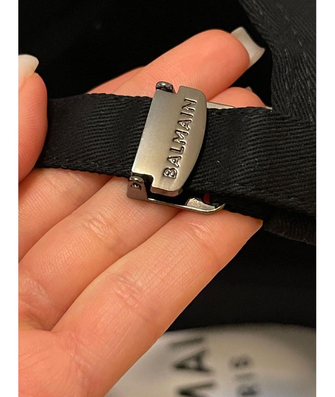 BALMAIN Черная хлопковая кепка, фото 5