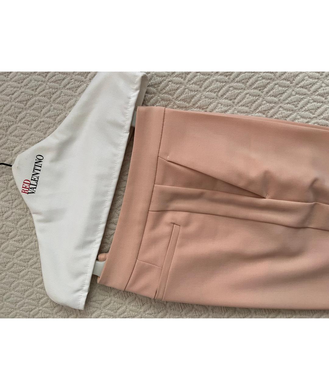 RED VALENTINO Розовые шерстяные брюки узкие, фото 9
