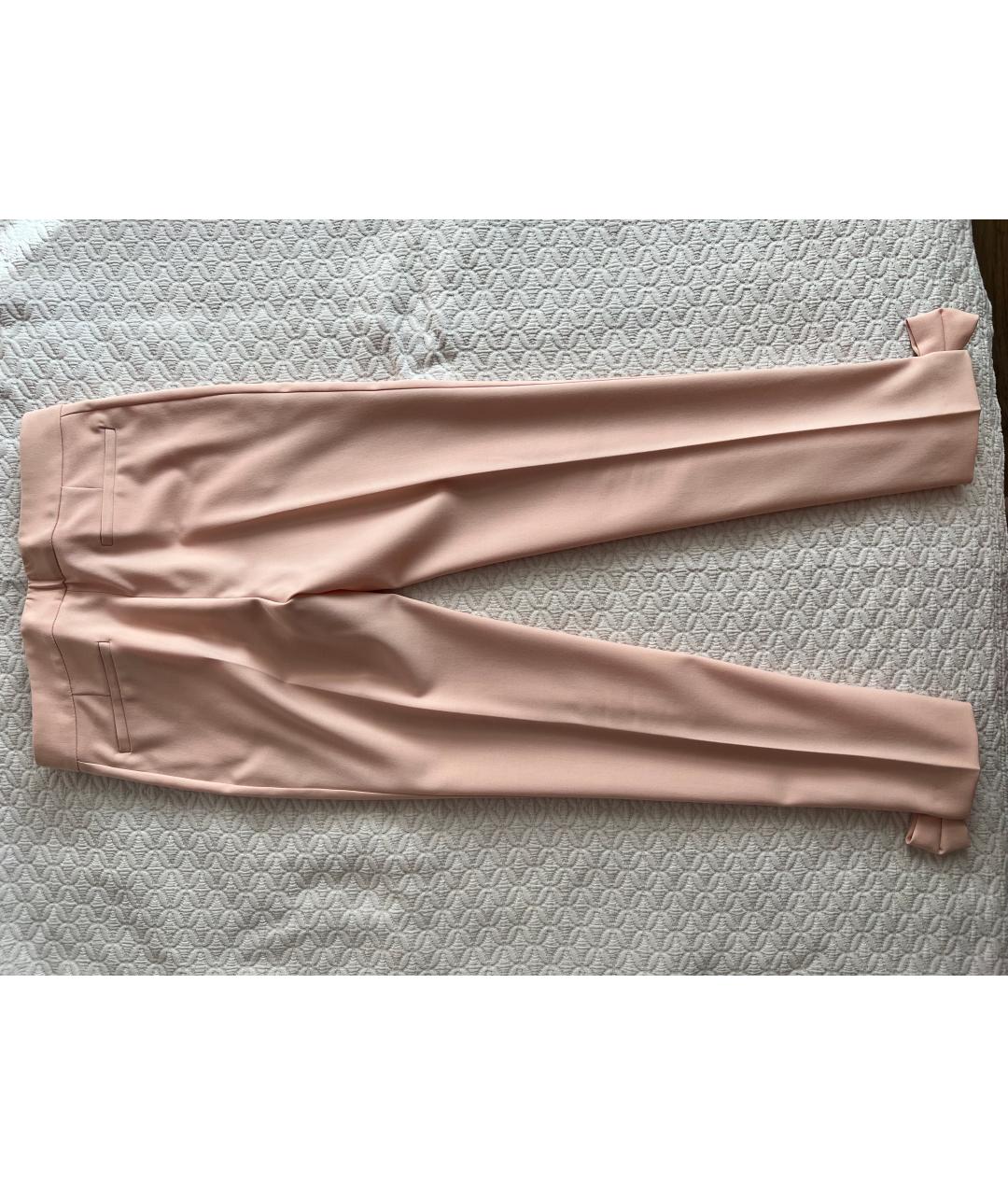 RED VALENTINO Розовые шерстяные брюки узкие, фото 2