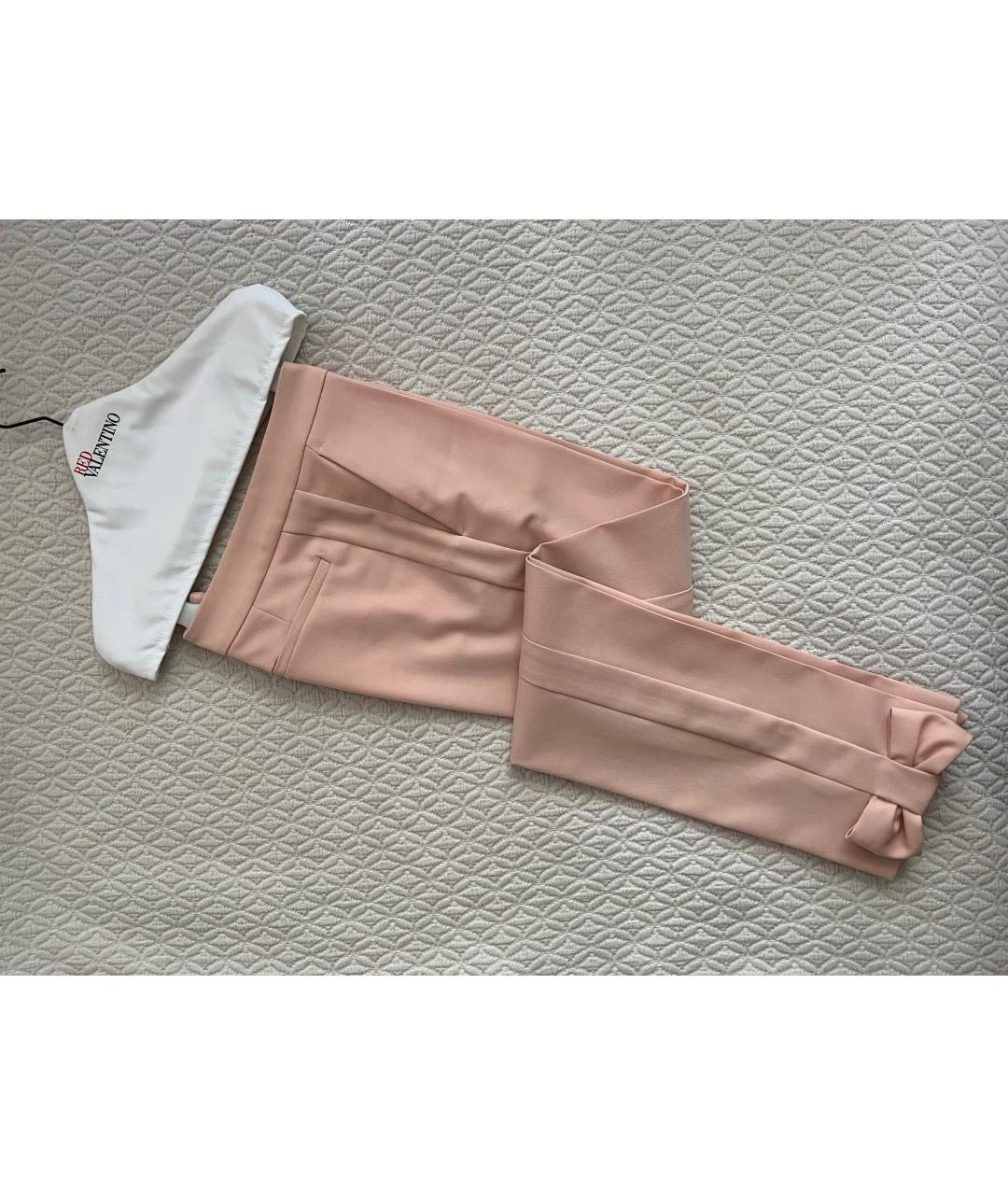 RED VALENTINO Розовые шерстяные брюки узкие, фото 4