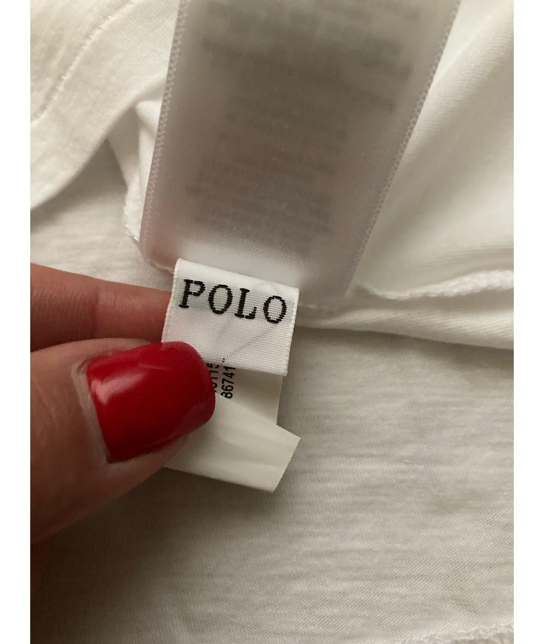 POLO RALPH LAUREN Белая хлопковая футболка, фото 5