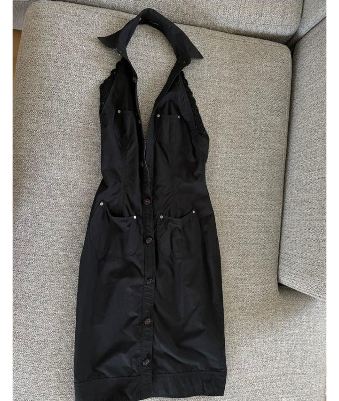 DSQUARED2 Черное хлопковое коктейльное платье, фото 9