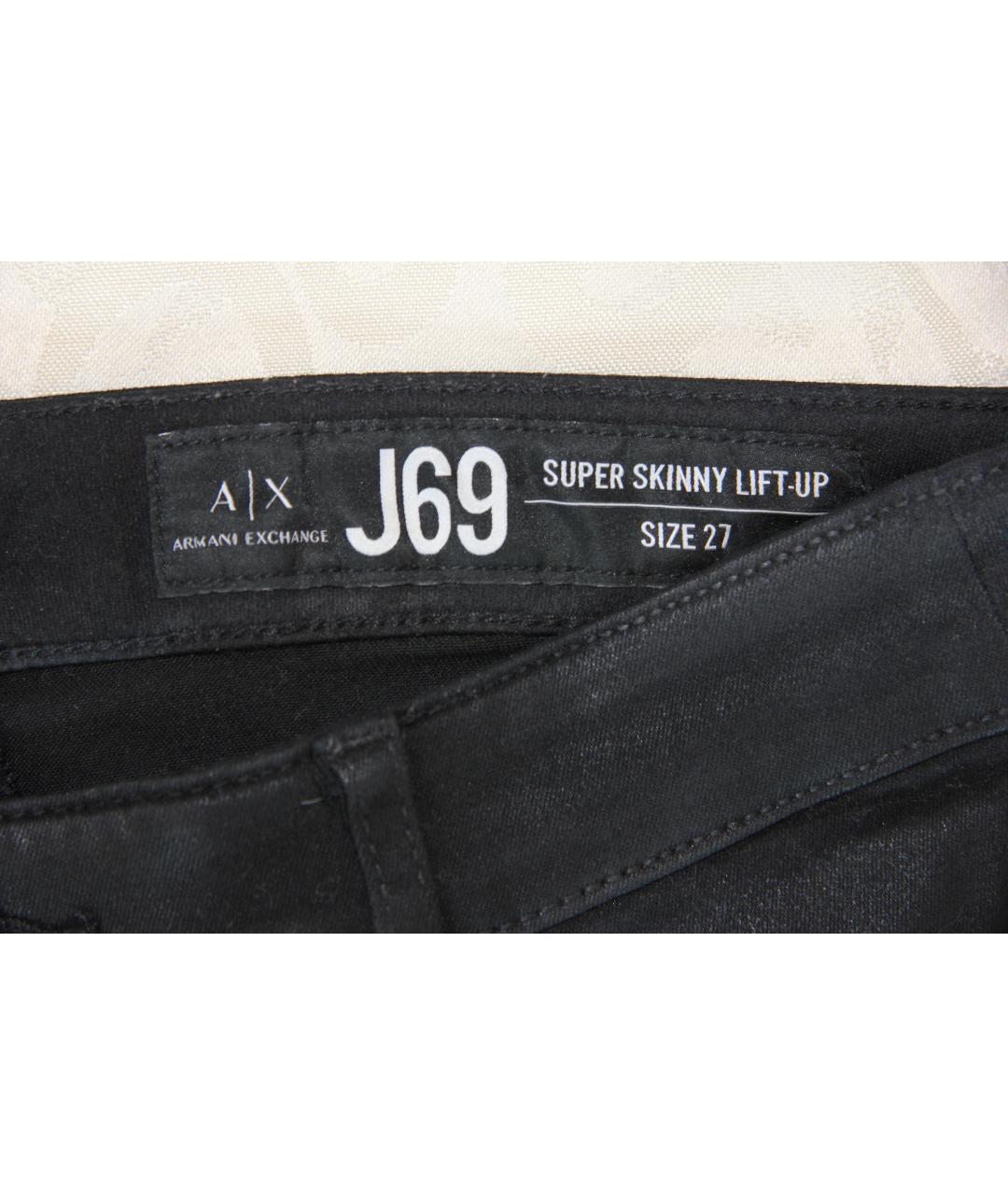 ARMANI EXCHANGE Черные хлопко-полиэстеровые джинсы слим, фото 3