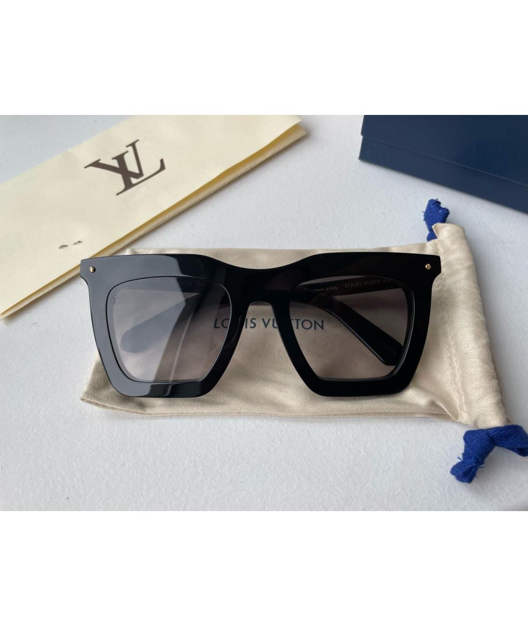 LOUIS VUITTON Черные пластиковые солнцезащитные очки, фото 9