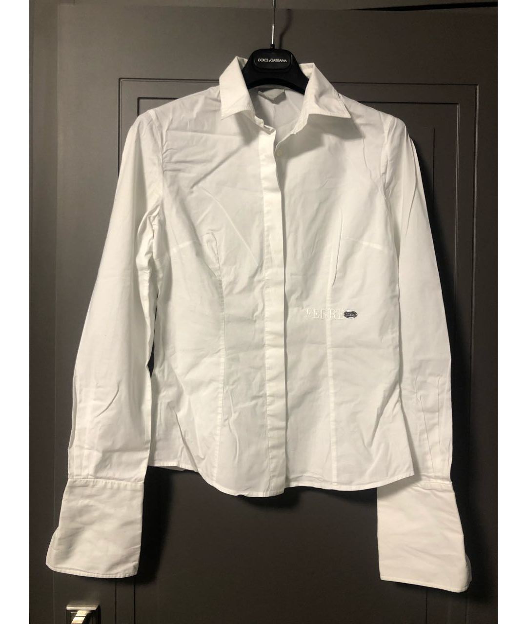 GIANFRANCO FERRE Белая хлопковая рубашка, фото 9