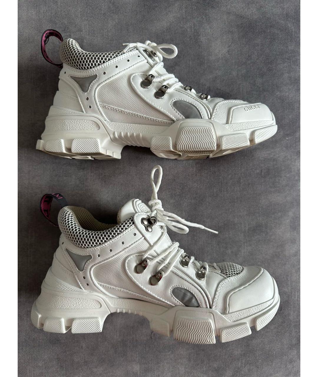 GUCCI Белые кожаные кроссовки, фото 2