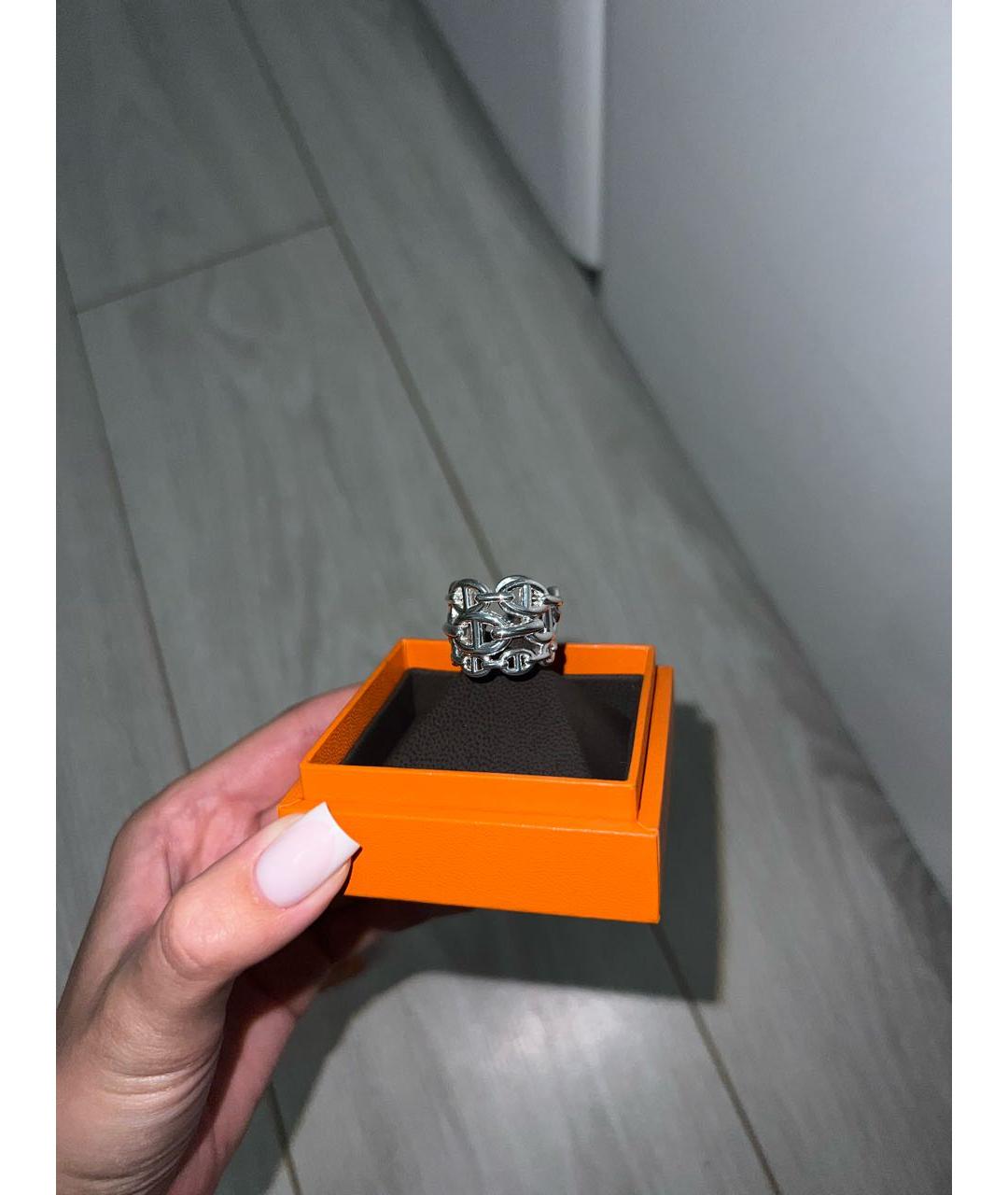 HERMES Белое серебряное кольцо, фото 3
