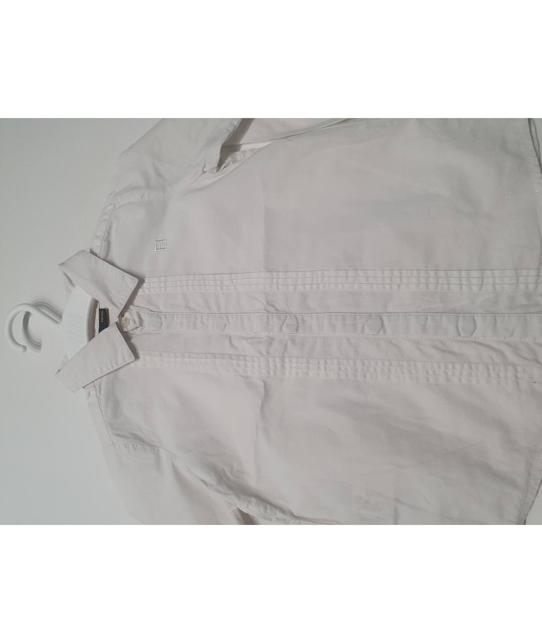 FENDI Белая хлопковая блузка для девочек, фото 3