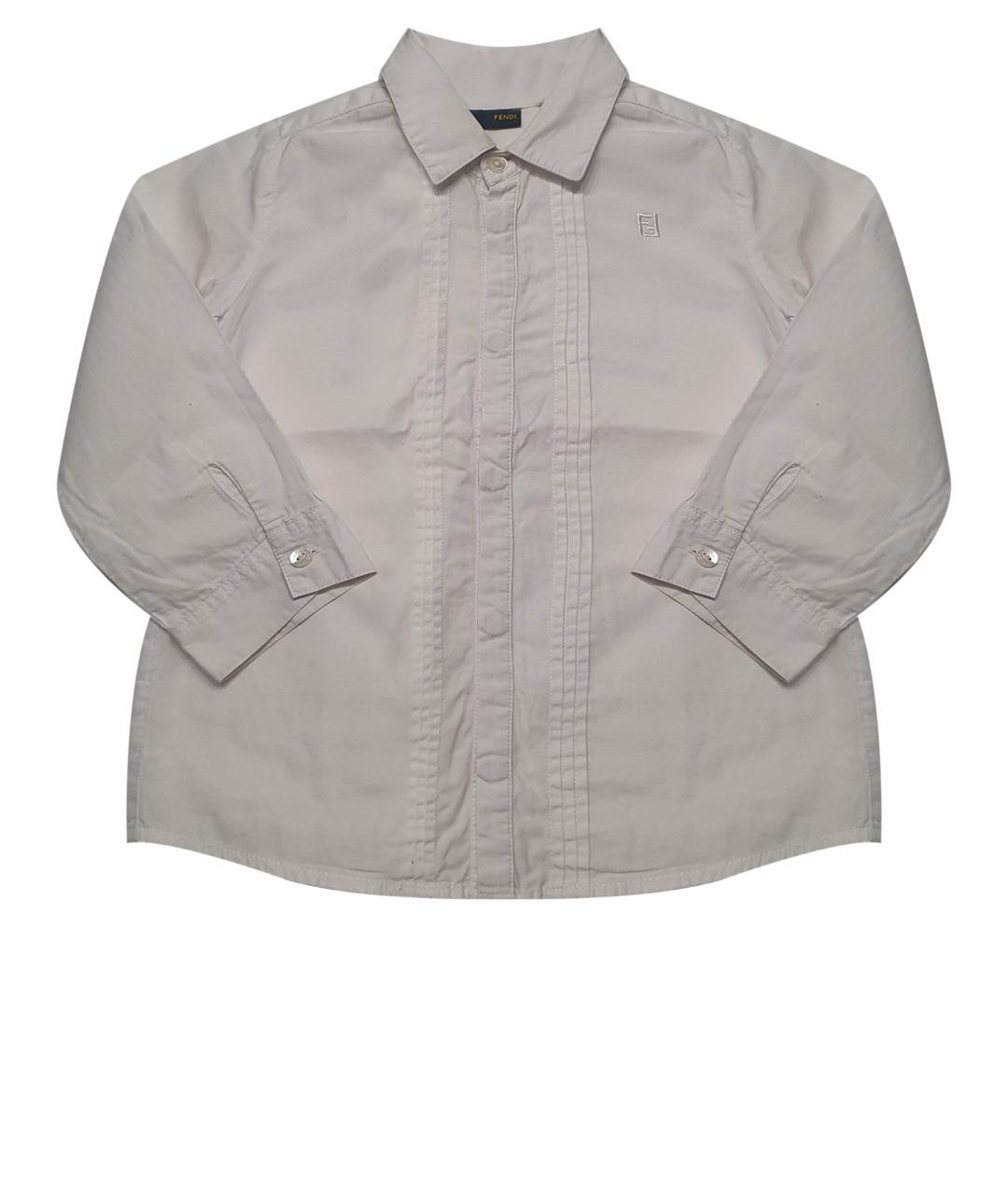 FENDI Белая хлопковая блузка для девочек, фото 1